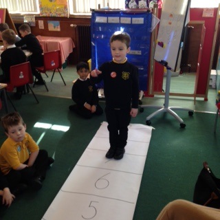 Working on a gigantic number line! 